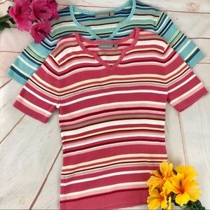 Croft & Barrow Striped Bundle Blouse Top